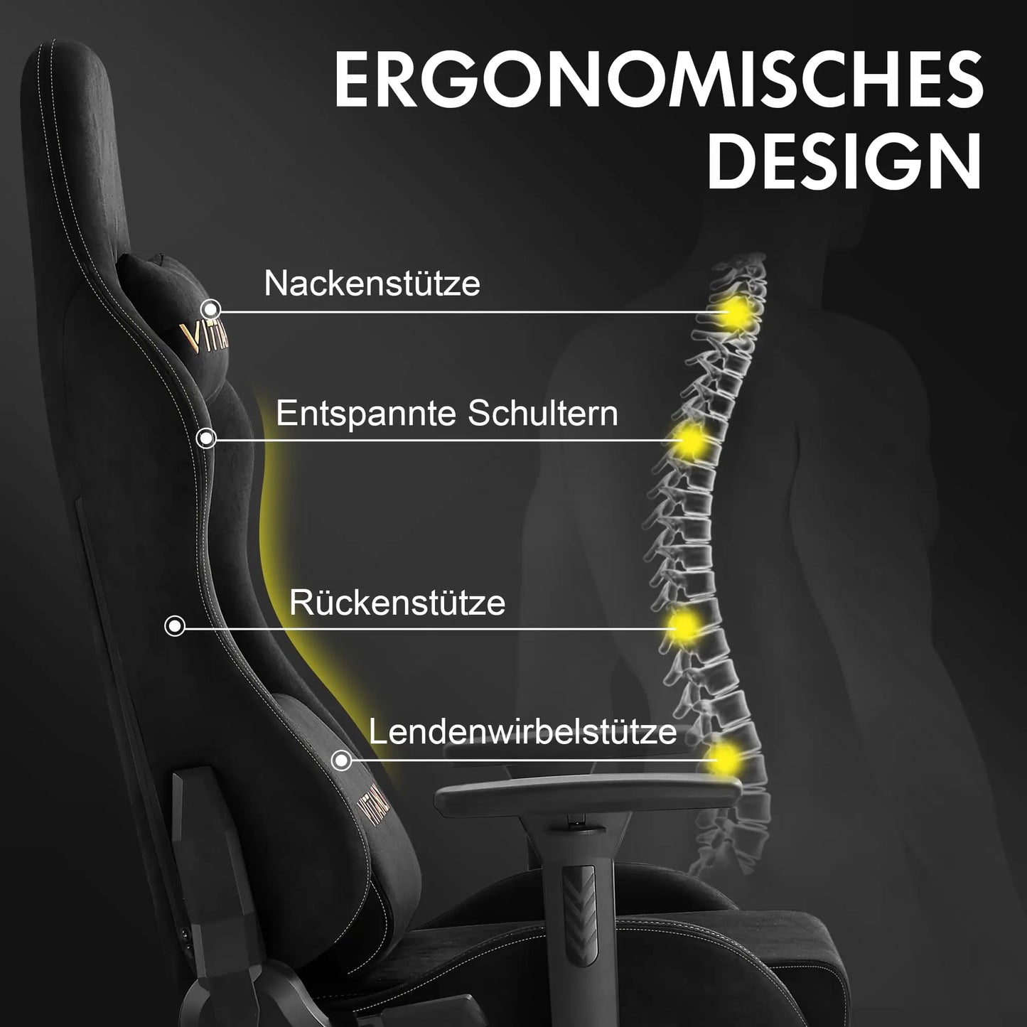 Gamingstoel – Bureaustoel – Computerstoel – Gamestoel – Werkstoel – Verstelbare Rugleuning – Comfortabel Faux-Suède – Met Voetensteun – 3D Armleuningen – Unisex – Groen