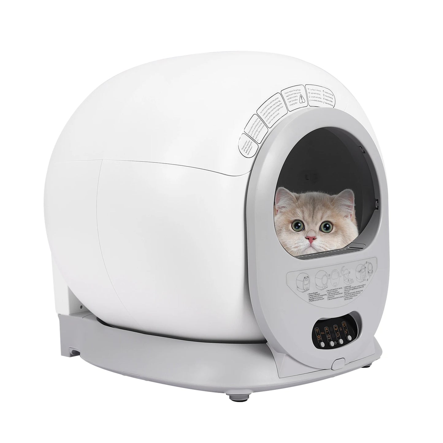 Slimme Kattenbak – Automatische Kattenbak – Zelfreinigende Kattenbak – App-Gestuurde Kattenbak – Realtime Monitoring – Ruime Binnenkant