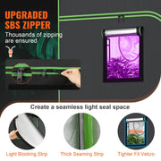 Reflecterende Mylar hydrocultuurtent met kijkvenster - hydrocultuurtent - kweektent - hydrocultuursysteem - hydrocultuurkit - 600D120x120x80inch - voor groeiende planten.