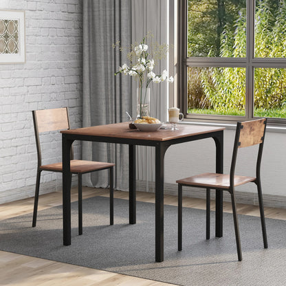 Eetkamerset – Eethoek – Tafel En Stoelen – Compact – Ruimtebesparend – MDF Tafelblad Met PVC – Metalen Frame Poedergecoat