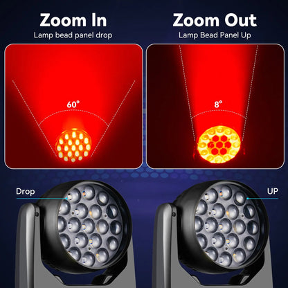 Movingheadlicht – Discolamp – Podiumverlichting – DJ Licht – LED Moving Head – RGBW 4in1 – 540° Draaibereik – 150W LED Beam – DMX512 Besturing - QUORE