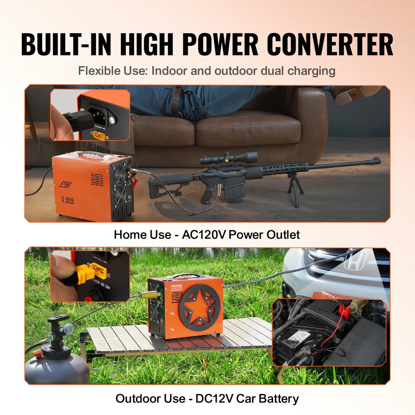 Elektrische Luchtcompressor – PCP Pomp – Paintball Luchtpomp – Draagbare Inflatier – 600W Motor – 4500 PSI Maximaal Druk