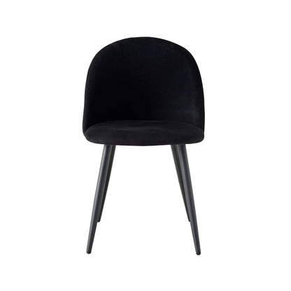 Eetkamerstoelen – Fluwelen Stoelen – Velvet Stoelen – Metalen Frame – Set Van 6 – Ergonomisch Comfort – Snelle Montage – Zwart