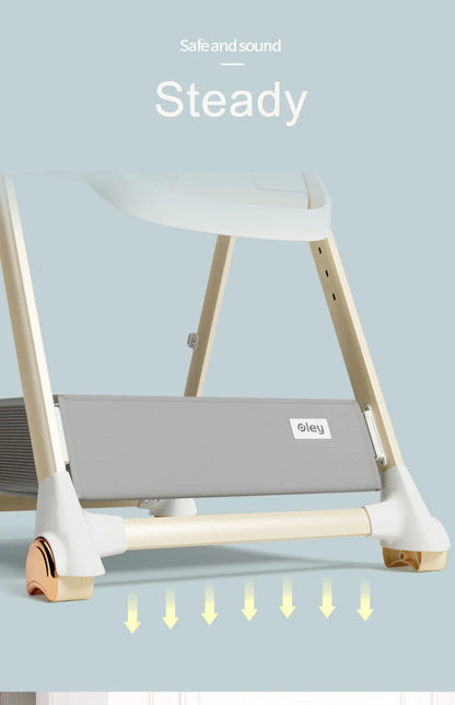Opvouwbare Baby Eetstoel – Verstelbare Kinderstoel met Wieltjes en Veiligheidsgordel – Hoge Kwaliteit – Voor Baby’s van 6 Maanden tot 3 Jaar – Wit