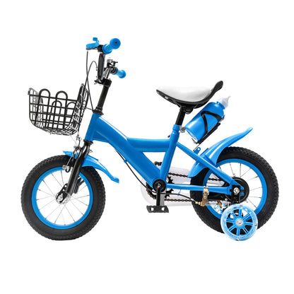 Kinderfiets - Kinderfietsen - Jongensfiets - Meisjesfiets - 12" - Fiets voor voor Beginners - Fiets met Assist Wielen, Carbon Staal – Binnen en Buiten Gebruik