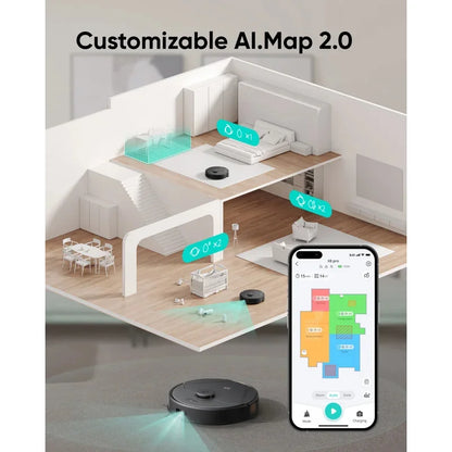 Robotstofzuiger – Dweilrobot – Stofzuigrobot – Zuigrobot – Zelfleg Station – 2x 4.000 Pa Zuigkracht – 45 Dagen Handsfree Reinigen – iPath Laser Navigatie