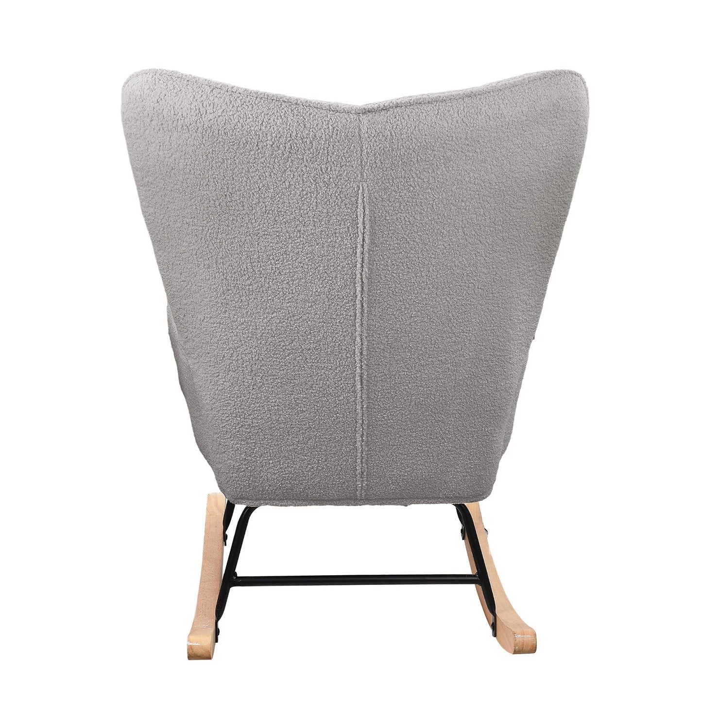 Schommelstoel – Relaxstoel – Schommelfauteuil – Lounge Stoel – Fauteuil – Teddyfluweel Bekleding – Ergonomisch Ontwerp – Stevig Metalen Frame – Compact Formaat