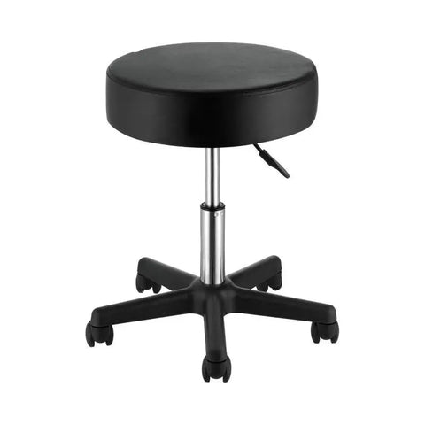 Rolling Stool - Stoel - Kruk - Rolling Stool - Zadelkruk - 40 cm Diameter - Rolling Ronde Kruk - Verstelbaar - 5 Zwenkwielen - voor Bar Salon Kantoor