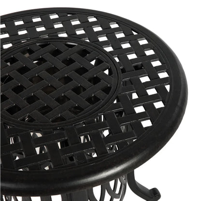 Aluminium Bijzettafel – Buiten Tafel – Tuinmeubel – Koffietafel – Compact Formaat – Ingebouwd Ijsbakje – Weerbestendig - QUORE