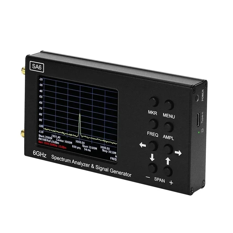 Spectrum Analyzer – Signaalmeter – Frequentiemeter – Radiospectrum Scanner – Tracking Generator – Compact 3.2 Inch Touchscreen – Frequentiebereik 35-6200MHz