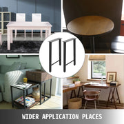 Metalen Tafelpoot - Tafelpoten - Tafelpoten zwart -  Rubberen voeten - 2 Stuks - Staalmateriaal - Zwart - Zwaar Werk