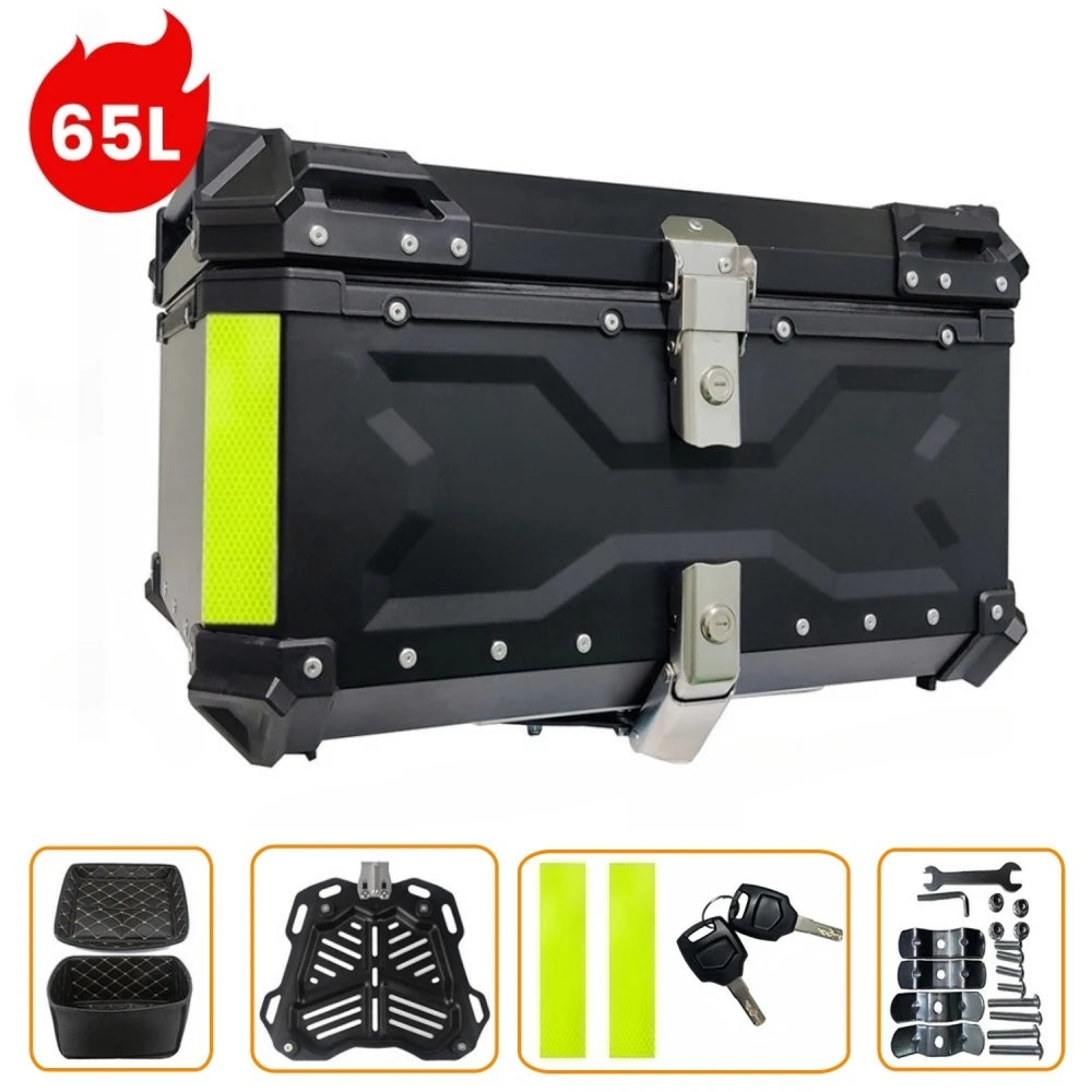 Motorhelm Koffer – Motorkoffer – Helmkoffer – Topkoffer – Motor Bagagekoffer – 65L Inhoud – Lichtgewicht CNC Aluminium – Waterdicht & Slagvast