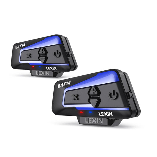 Lexin - B4FM-X -  Motorfiets Intercom - Motorhelm - Bluetooth 5.0 - Headsets - Handsfree - Communicator - Interphone - Voor 10 ruiters - 2 stuks - 2000M - QUORE