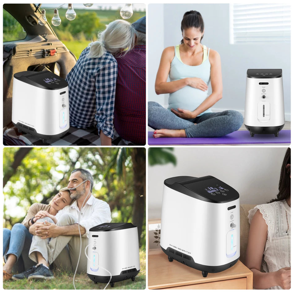 VARON Adjustable 1-7L/min Continuous Household Oxygen Concentrator Generator Home Care Oxygene Machine AC100-240V