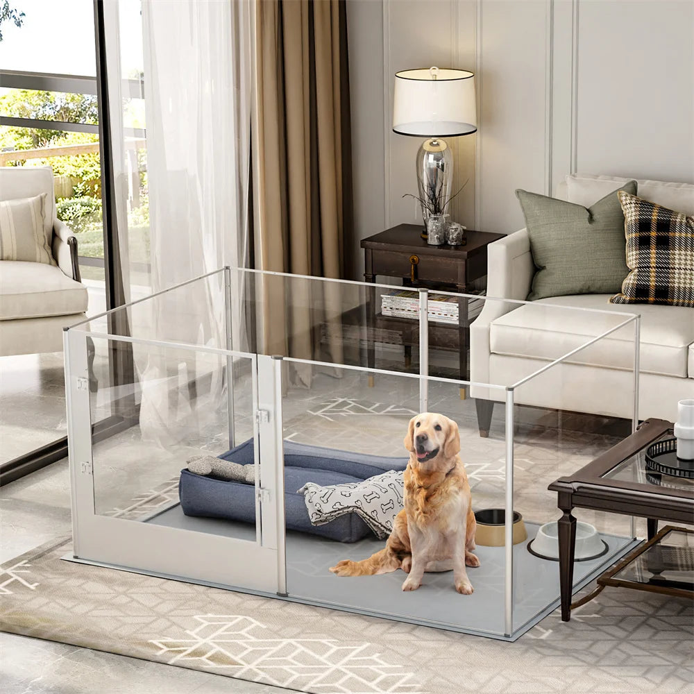 Hondenren – Speelren – Huisdierenren – Buitenren – Krasbestendig Acryl – Aluminium Frame