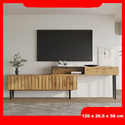 Tv-Meubel – Tv-Kast – Entertainmentmeubel – Mediameubel – 120 Cm Breed – Houten Afwerking