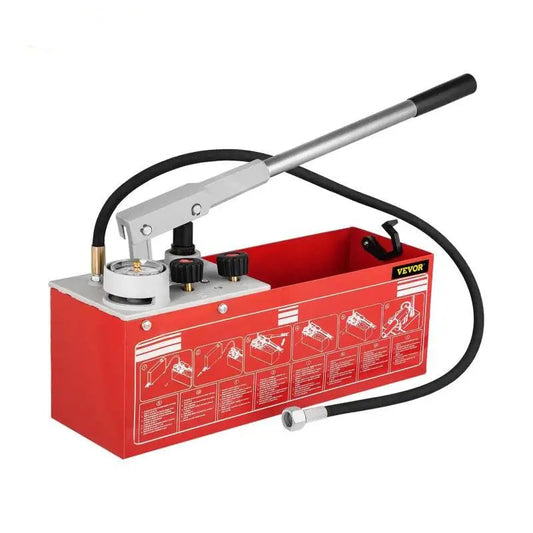 Hydrostatische Druktest Pomp - Testpomp - Hydraulische pomp - Afperspomp - Knijppomp - Waterdruktester - 60 bar/860 psi - 3,2 Gallon Tank - Waterdruktester Kit - QUORE