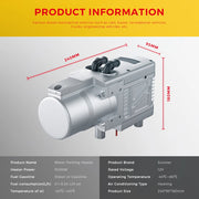 Sunster - Dieselkachel - Elektrische kachel - Kachel en ventilatoren - Benzineluchtkachel - Waterpomp Dieselparkeerautokachel - Zwarte controller - 12V - 5KW - Zilver