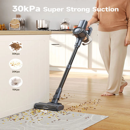 Steelstofzuiger - Draadloze - Vacuum Cleaner - Stofzuiger - LED Display - HEPA Filter – 30KPa - 260W - Anti-klit Vloerborstel - Voor Tapijt - Harde Vloeren - Huisdieren - Groen