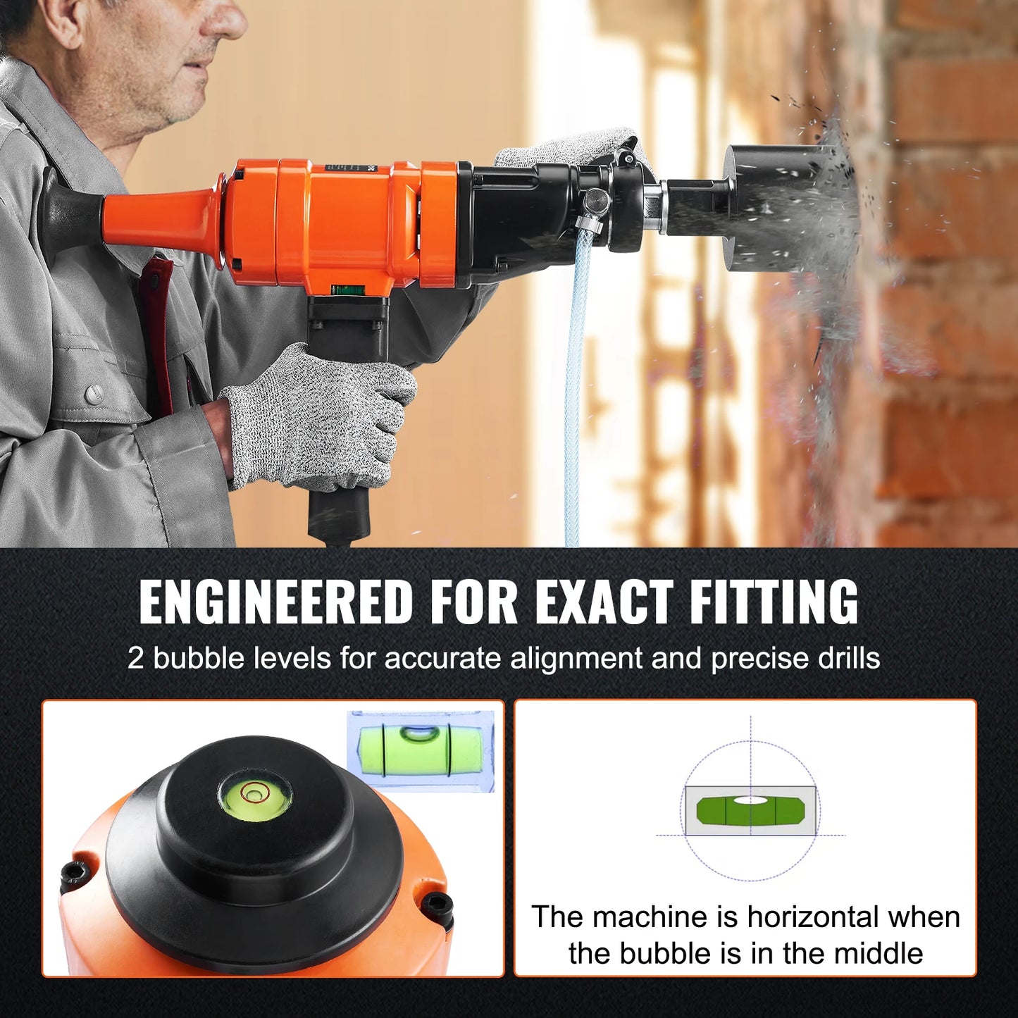 SucceBuy 1500W 4in Bit Diamond Core Drill Machine Handheld Concrete Core Drill Rig Wet Stepless Speed Electric Drilling Machine