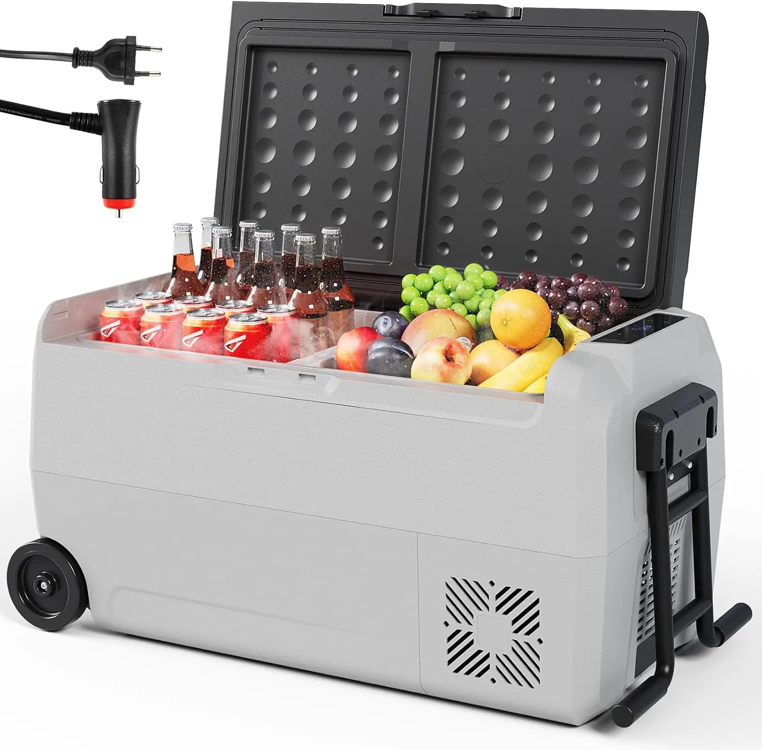 Koelbox – Draagbare Koelbox – Vriesbox – Mobiele Koelbox – 32 Liter – Dual-Zone Temperatuurregeling – 12/24V En 230V Voeding - QUORE
