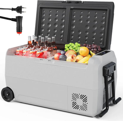 Koelbox – Draagbare Koelbox – Vriesbox – Mobiele Koelbox – 32 Liter – Dual-Zone Temperatuurregeling – 12/24V En 230V Voeding - QUORE