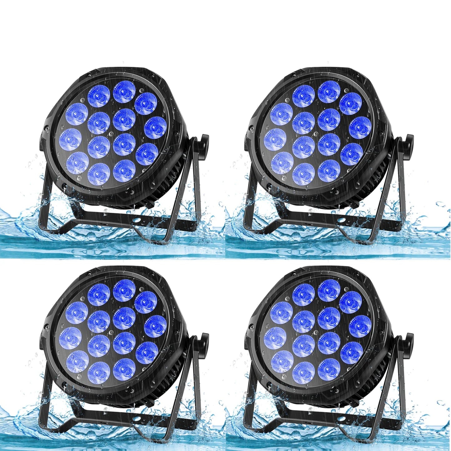 Waterdichte RGBW LED Par Verlichting – LED Stage Light – DJ Licht – Podium Lamp – RGBW Par Lamp – Set van 4 – IP65 Waterbestendig – 14x10W LEDs met DMX512 bediening