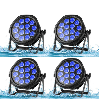 Waterdichte RGBW LED Par Verlichting – LED Stage Light – DJ Licht – Podium Lamp – RGBW Par Lamp – Set van 4 – IP65 Waterbestendig – 14x10W LEDs met DMX512 bediening