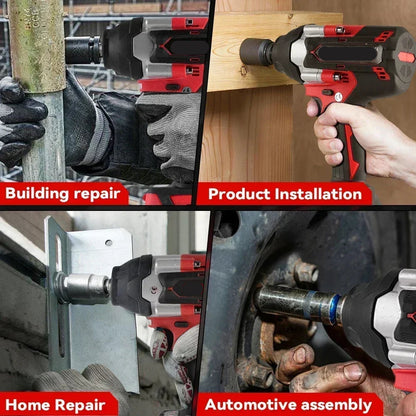 Slagmoersleutel - met Accu - Slagschroevendraaier - Brushless - Elektrische - Torque - 1800Nm Draadloze - 1/2 Inch - 18V Batterij - Handgereedschap - 2 Batterij en Kunststof Doos
