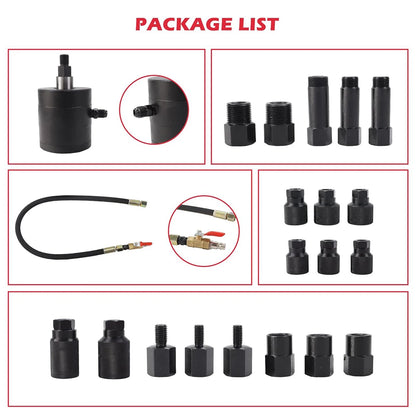 Podofo 21pcs Pneumatic Diesel Injector Puller for Removing Stuck Fuel Injectors in Diesel Engines M20 M18 M17 M14 M12 Injector