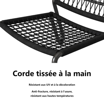 3-Delige Tuinset – Balkonset – Terrasmeubelen – Buitenmeubelset – Handgeweven Vlechtwerk – Acaciahouten Tafel