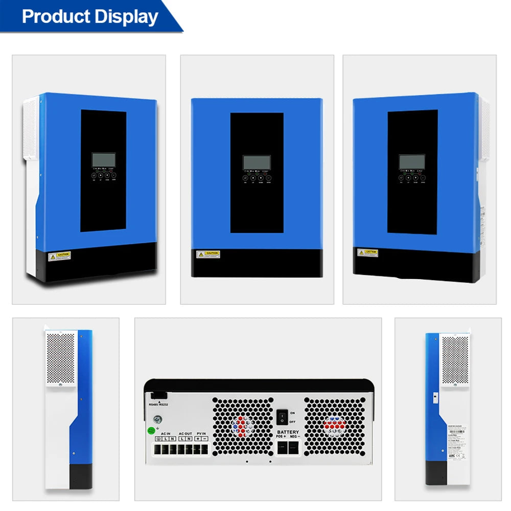 Hybride Zonne-energie Omvormer – Solar Inverter – MPPT Omvormer – Off-Grid Omvormer – Pure Sinus Omvormer – 6.2 kW Capaciteit – WiFi Monitoring – 48V Batterijondersteuning