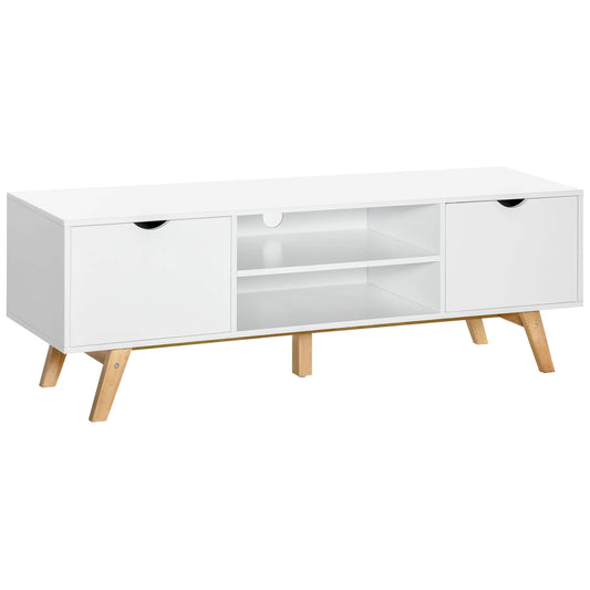 TV-meubel – TV-kast – Mediameubel – Tv-standaard – Tv-dressoir – Scandinavisch Design – Ruime Opbergruimte – Geschikt Voor TV Tot 65 Inch - Wit - QUORE