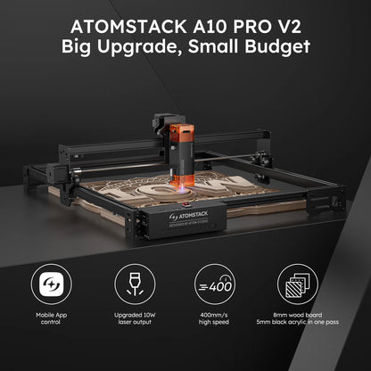 Lasergraveermachine – Laser cutter – CNC graveermachine – Laser snijder – Gravure apparaat – Groot werkoppervlak 410x380 mm – Magnetisch oogbeschermingsfilter - QUORE