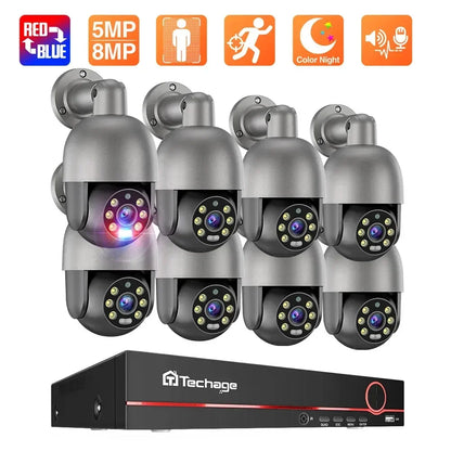 Beveiligingsset – Bewakingscamera – CCTV Systeem – IP Camera – NVR Recorder – 4x 8MP PTZ Camera’s – 2TB HDD – Volledig Kleurennachtzicht – Slimme Bewegingsdetectie - QUORE