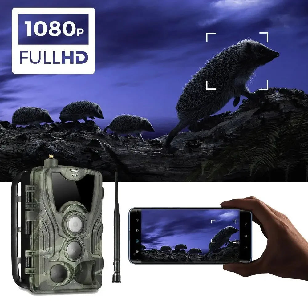 Wildcamera – Jachtcamera – Trailcamera – Buitencamera – Wildlife Camera – 4G Verbinding – Nachtzicht 20 Meter - EU-stekker - Toevoegen 128GB