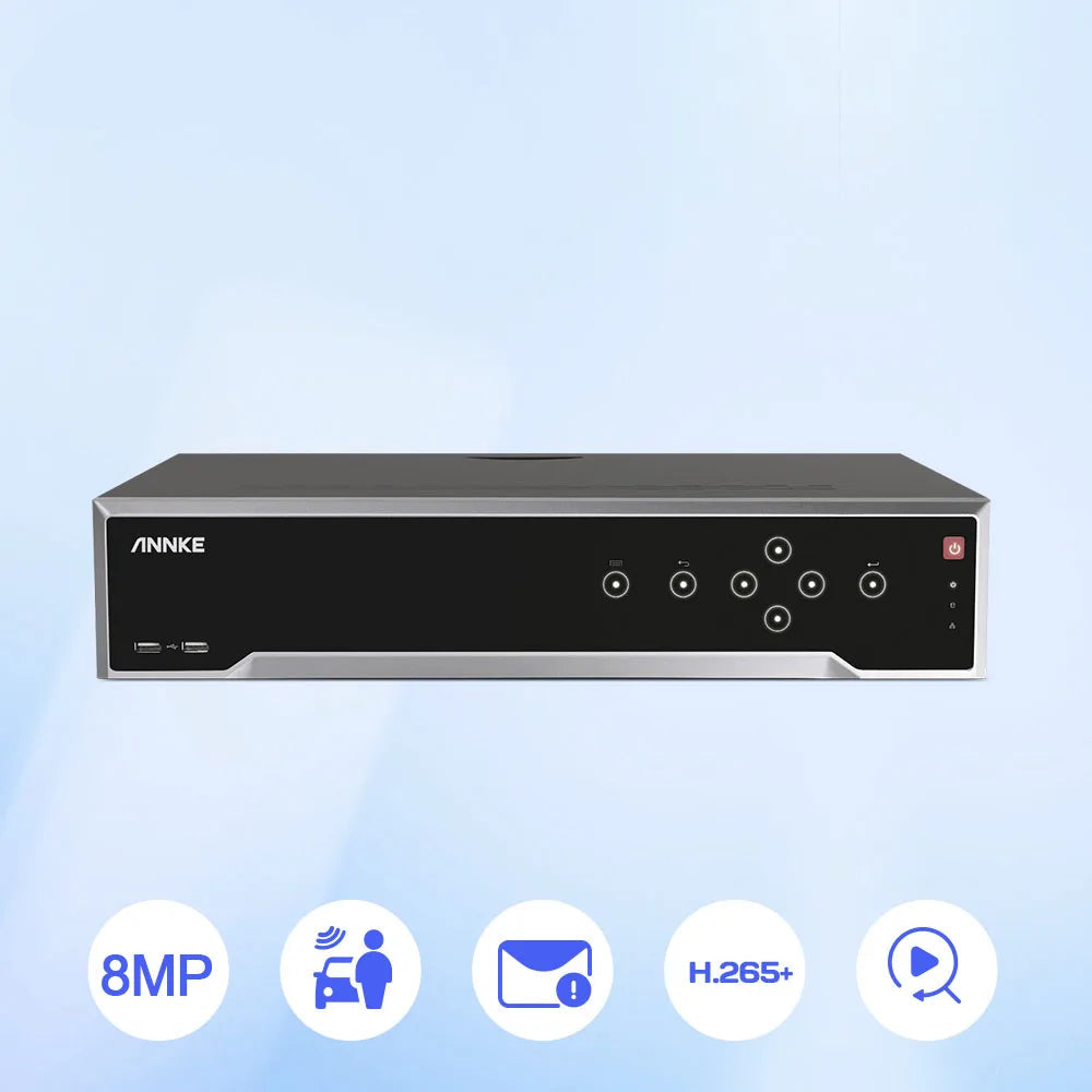16-kanaals PoE NVR Recorder – Beveiligingsrecorder – CCTV Recorder – Videobewaking Systeem – Security DVR – 4K UHD HDMI Output – 12MP Hoge Resolutie Opname
