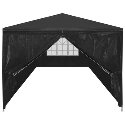 Partytent –  Tuinpaviljoen – Ruime Ontvangsttent – Tuinkamer – Evenemententent – Polyester Tent – 3 x 9 m – Roestvrij Stalen Frame - Zwart
