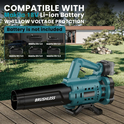 Bladblazer - Bladzuiger - Turbo Fan - Tuingereedschap - Luchtblazer - Compatibel met 18V Accu - Krachtige Brushless Blazer 130MPH - Voor Sneeuw & Tuinonderhoud - met 1 Accu