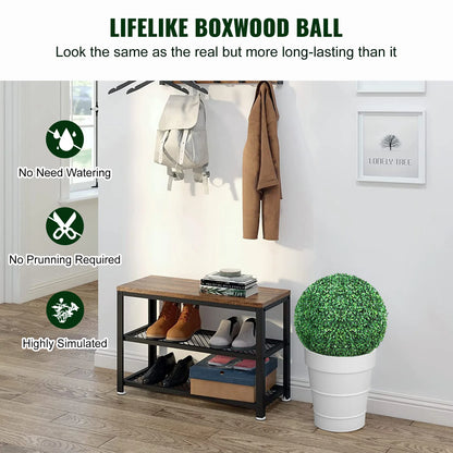 Artificial Boxwood Ball - Plant Decoration - Artificial Plant - 16inch Tall - 320MM Diameter - Artificial Boxwood Hedge Panel - Artificial Plant - Home Goods - Green