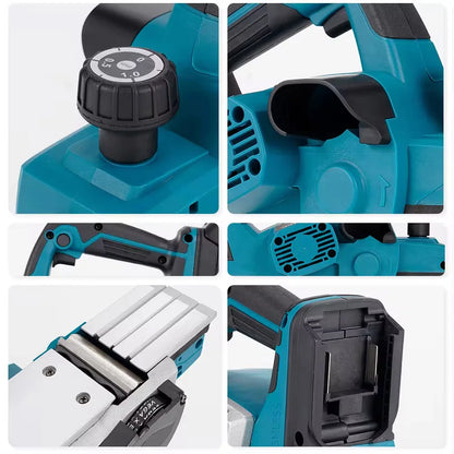 Schaafmachine - Elektrische Schaaf - Parallelgeleider - Opvangzak - Draadloze Elektrische Houtfrees - 1200W - 15000RPM - Brushless Motor - Houtbewerking Schaaf- en Freesmachine - 1 Accu