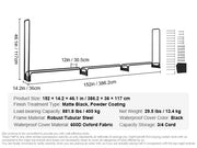 Firewood Rack - Firewood Rack - Indoor Wood Storage - Wood Storage - Wood Rack - Indoor Firewood Rack - Firewood Storage - Firewood Rack - Outdoor Firewood Rack - 600D Oxford Waterproof Cover - 152x12x46 inch - Black