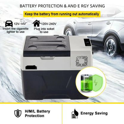 Auto Koelkast - Koelbox - Mini Koelkast - Draagbare - 50L - 53QT - 12V/24V/220V - met Compressor - Mini Fridge - Perfect voor Camping, Auto en Outdoor Gebruik