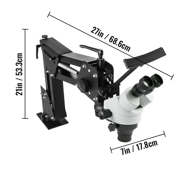 Vevor - Digital Microscope - Multidirectional - Jewelry Tools - 0.7X-4.5X Super Clear Microscope - Micro Focusing Microscope - Black and White