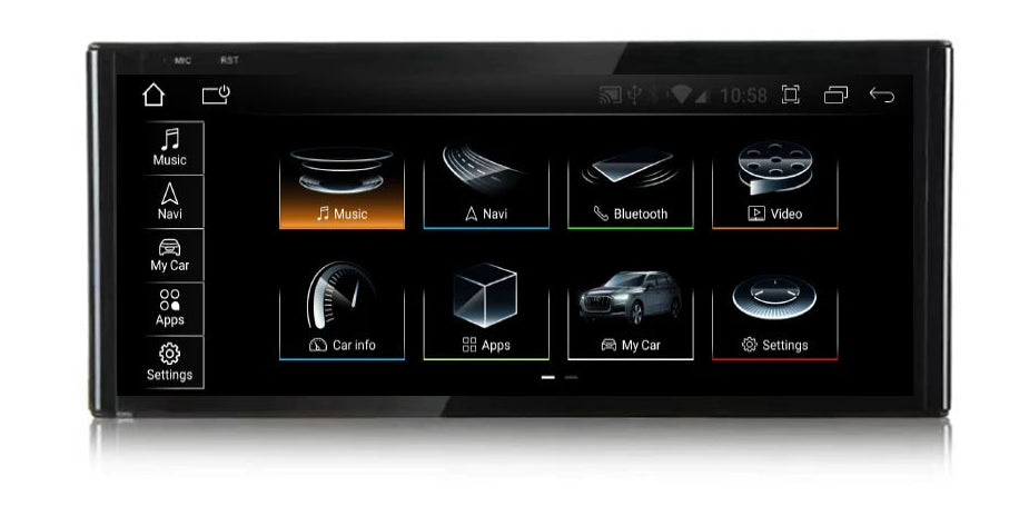 10,25 Inch Android 14 Car Radio – Multimedia Systeem – Navigatie – Draadloze CarPlay – Android Auto – 6 GB RAM – 4 x 45W Versterker - QUORE