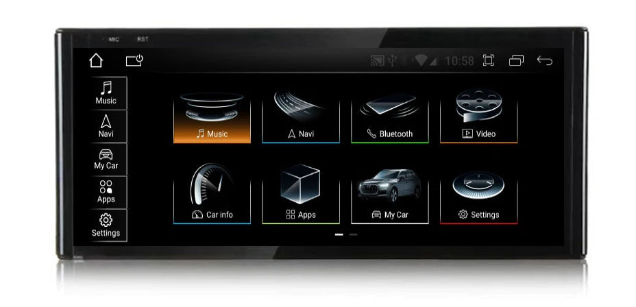 Android 14 Autoradio – Multimediasysteem – Carplay Radio – Android Auto – 2DIN Navigatiesysteem – 10,25 Inch Touchscreen – 6GB RAM 128GB Opslag - QUORE