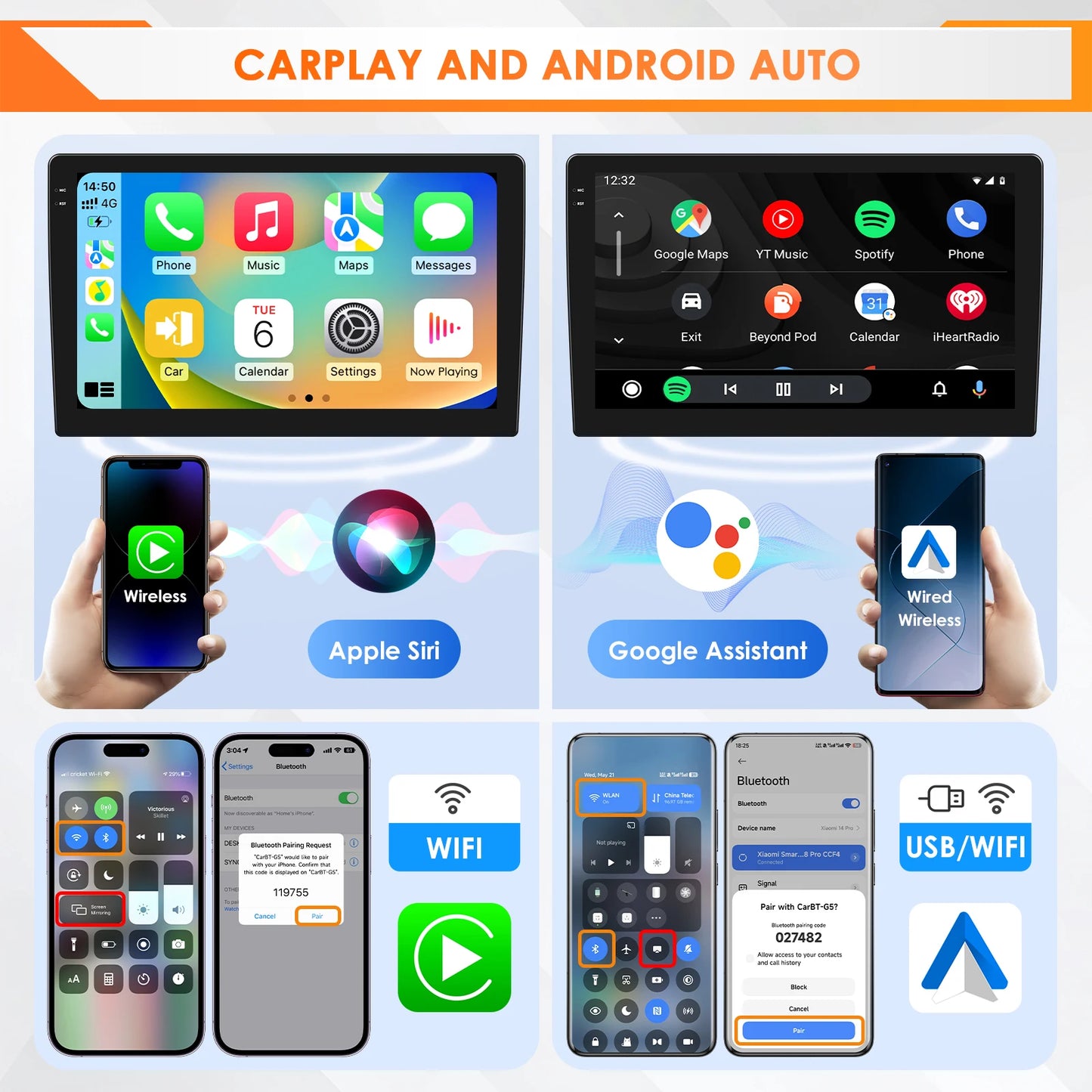 Android 14 Autoradio – Car Multimedia Speler – Autosound Systeem – Double DIN Radio – Touchscreen Navigatie – 9 Inch Scherm – Qualcomm Snapdragon 6115 Processor