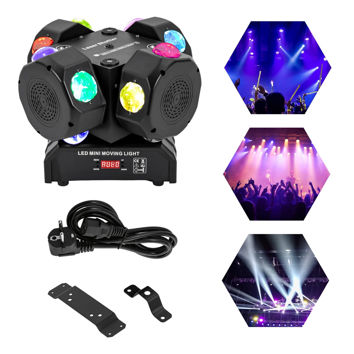 Party Verlichting – Event Lamp – Bewegende Hoofdspot – Sfeerverlichting – Lichtshow – 12x 10W CREE LED – 360° Draaibaar
