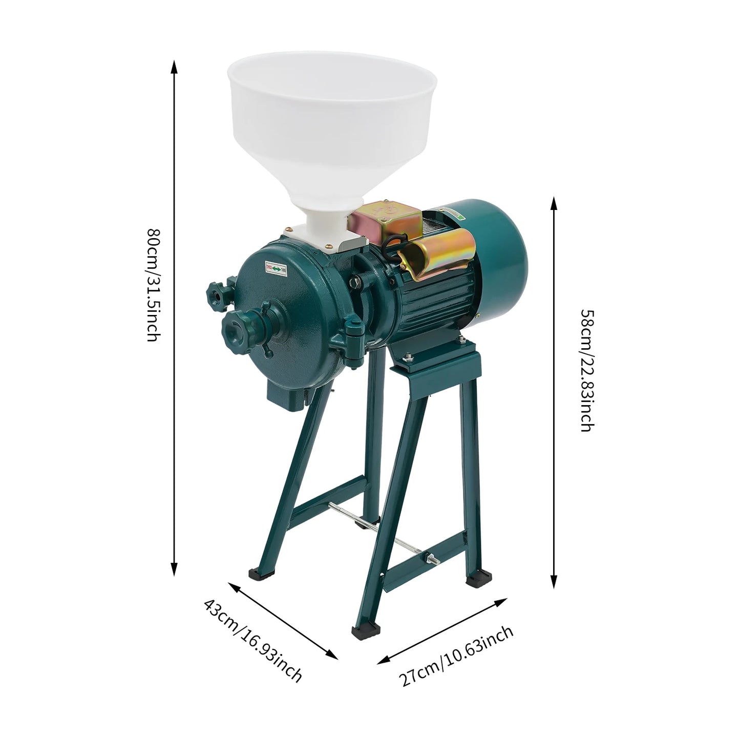 Elektrische Graanmolen – Maalmachine – Graanmaler – Meelmolen – Korenmolen – 2200W Motor – 1400 Toeren Per Minuut