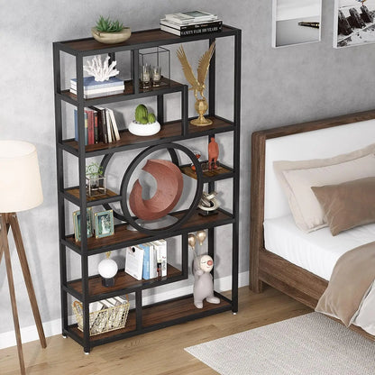 Boekenkast – Boekenkast Industriële Stijl – Opbergkast – Woonkamerkast – MDF En Staal - 110 x 30 x 184 cm - Zwart